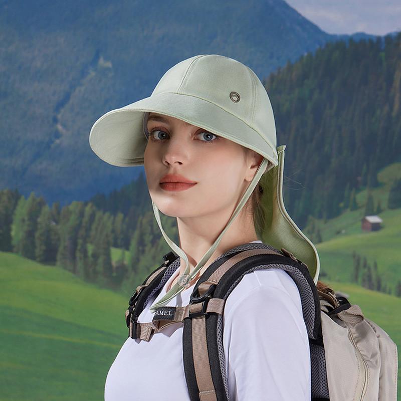Outdoor Sun Protection Hat With Face Mask And Large Brim For Women Summer Wear