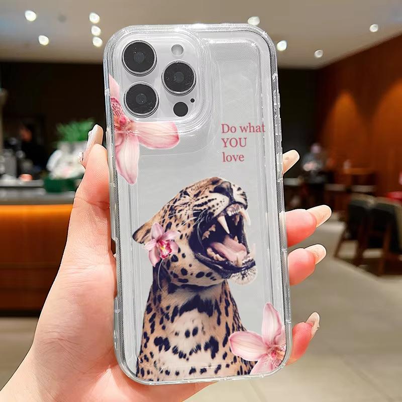 Fashion Leopard Print Soft Phone Case For iPhone 17 Pro Max Case 17 Air 16 15 14 13 12 Mini 7 8 Plus 16E Creative Clear Cover