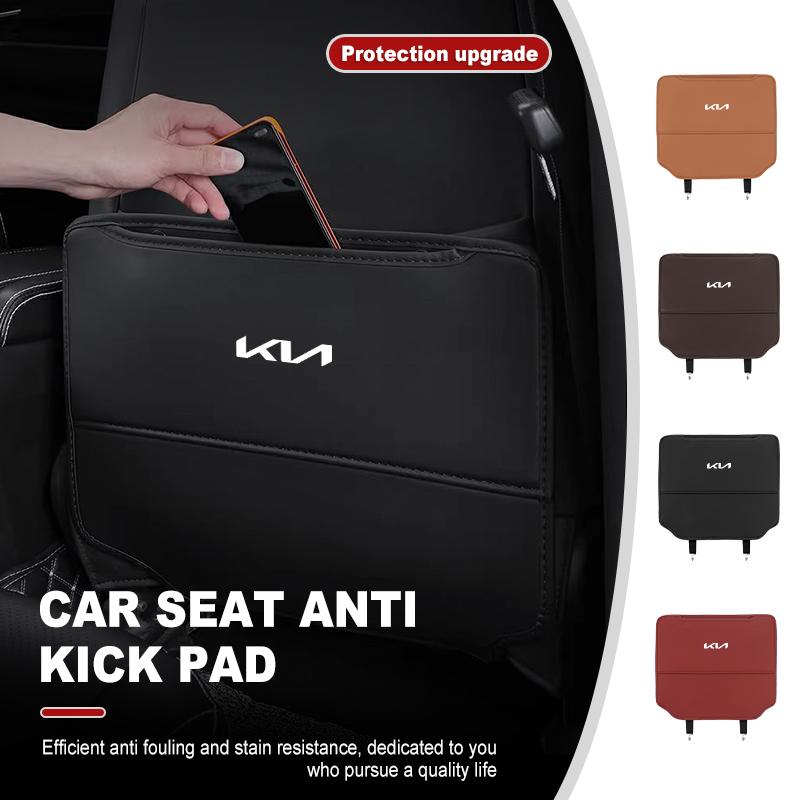 Leather Car Seat Back Anti Kick Pad Storage Cushion Accessories For KIA Cerato Soul Venga Forte Spectra Sedona Niro Cadenza Gbfu50