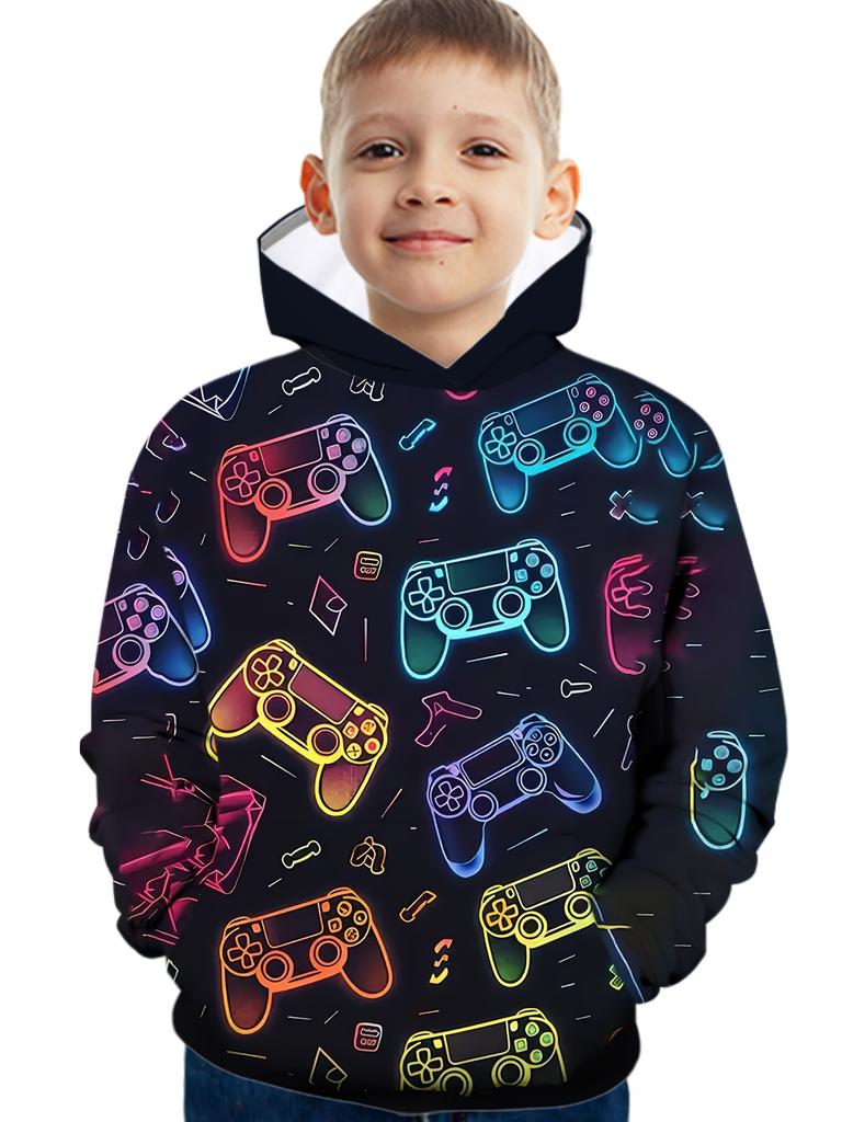 Children Hoodies Long Sleeve Kids Clothes Boys Stylish Autumn Tops 3D Gamepad Print Casual Outdoor Clothes Children's Clothing