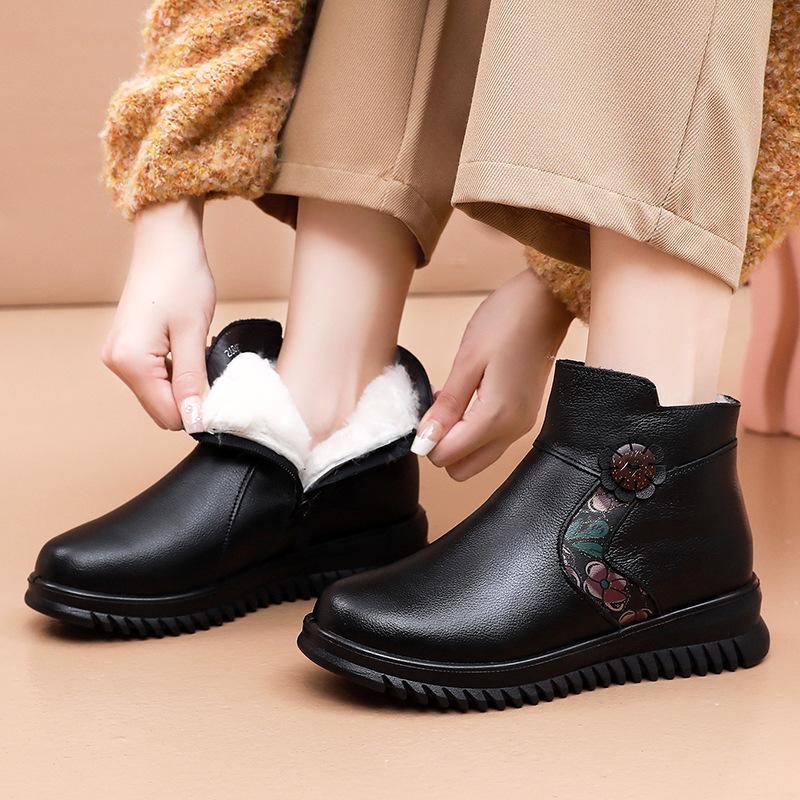 

Женские зимние ботинки, женские нескользящие плюшевые меховые ботильоны, сохраняющие тепло, женские ботинки с плоской подошвой, удобные повседневные хлопковые туфли 37