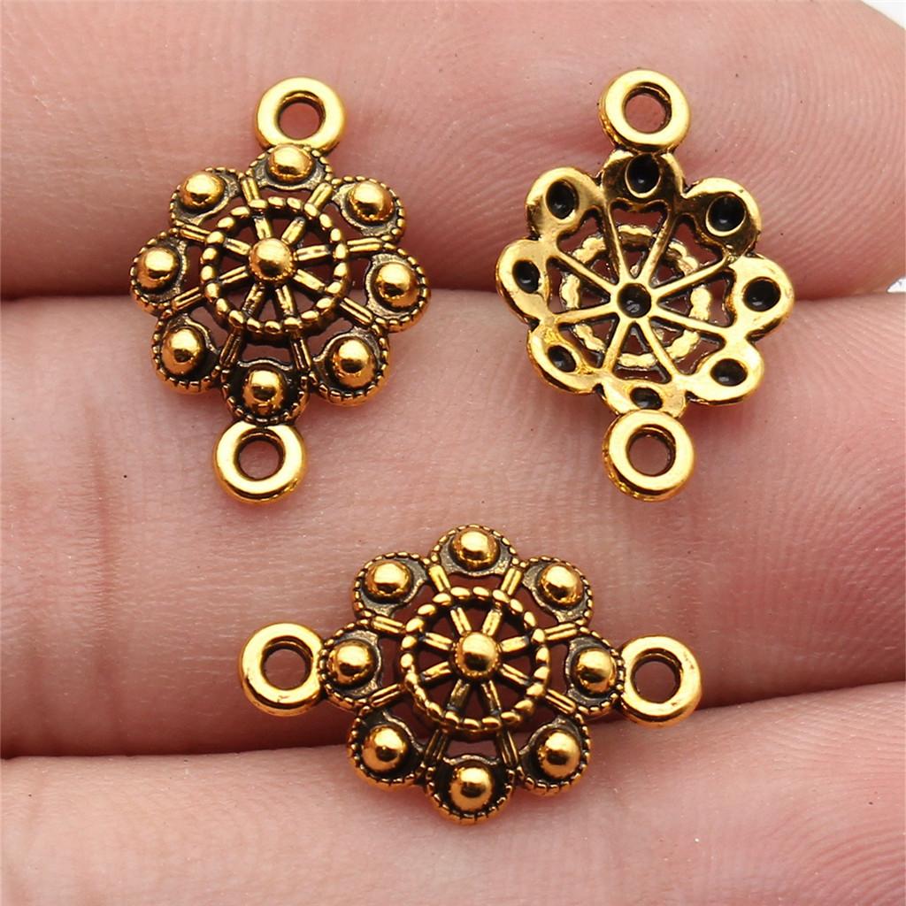 Connettori Fiore a Lavoro Aperto Gancio per Ciondolo Colore Bronzo Antico Creazione Gioielli Accessori Fatti a Mano Connettori per Ciondoli