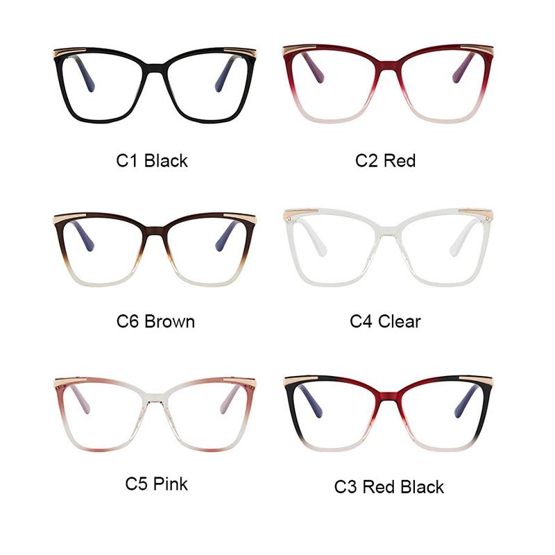 New Overszied Square Myopia Glasses Women Men Computer Phone Gaming Blocking Blue Light Prescription Eyeglasses Gradient Frame