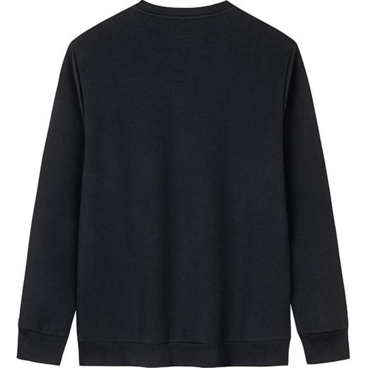 Anta Comfortable Casual Color Block Simple Round Neck Slim Fit Letter Print Long Sleeve Sweatshirt Men Sweatshirt Black 152447746-3
