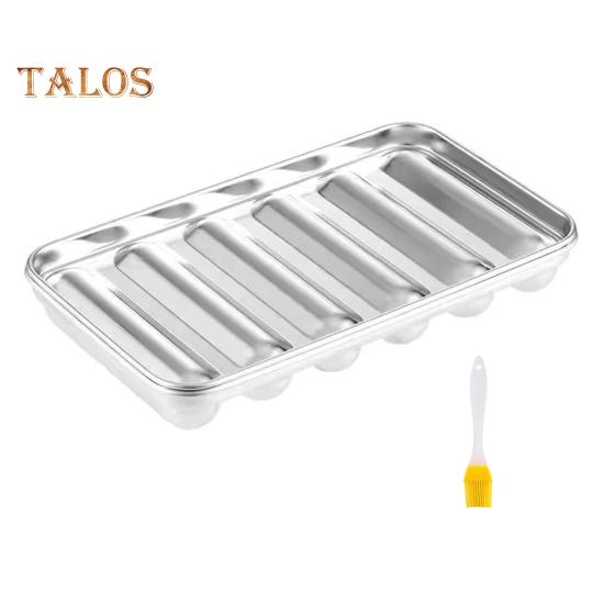 

Форма для сосисок из нержавеющей стали, 6-гнездная форма для хот-догов для домашней кухни, антипригарный инструмент для выпечки, детская еда, сосискоделательная машина с крышкой B