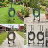 Garden Hose Holder with Spikes Decorative Scrollwork Freestanding Pointed Stakes Yard