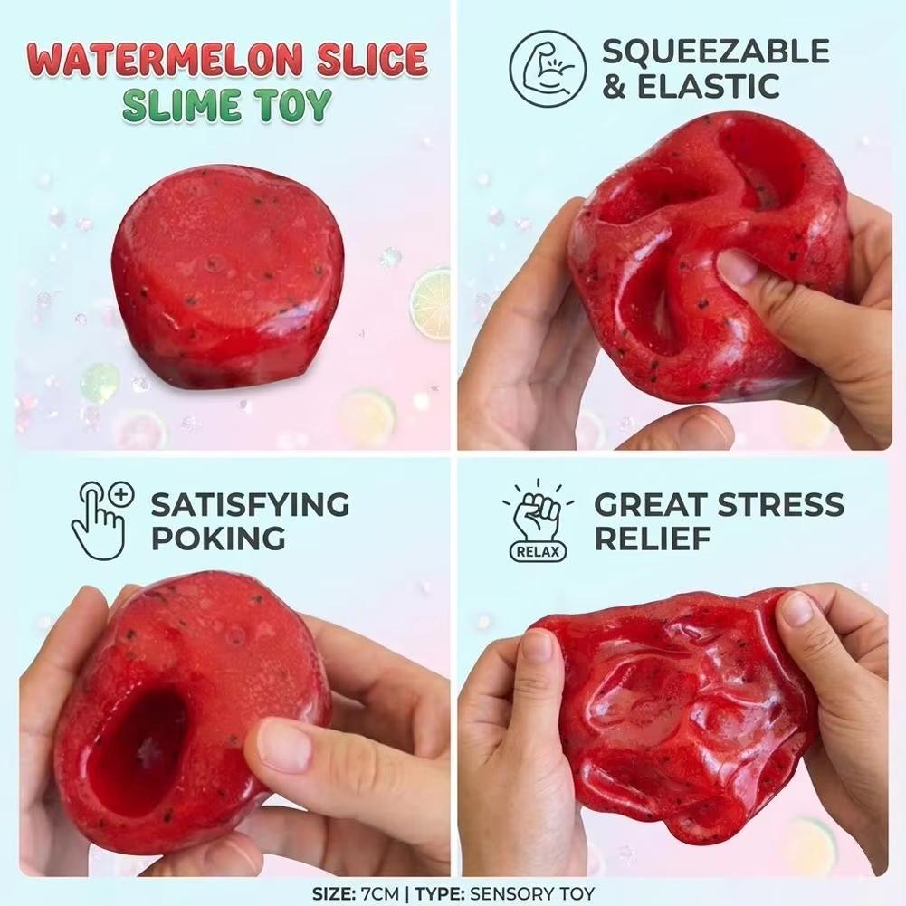 Watermelon Stress Relief Toy Handmade Watermelon Slushy Squishy Toy Soft For Kids And Adults Fruit Simulation Model Gift