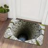 3D Visual Illusion Doormat Realistic Stone Brick Deep Well Pattern Anti Slip Entrance Mat For Home Bathroom Decor