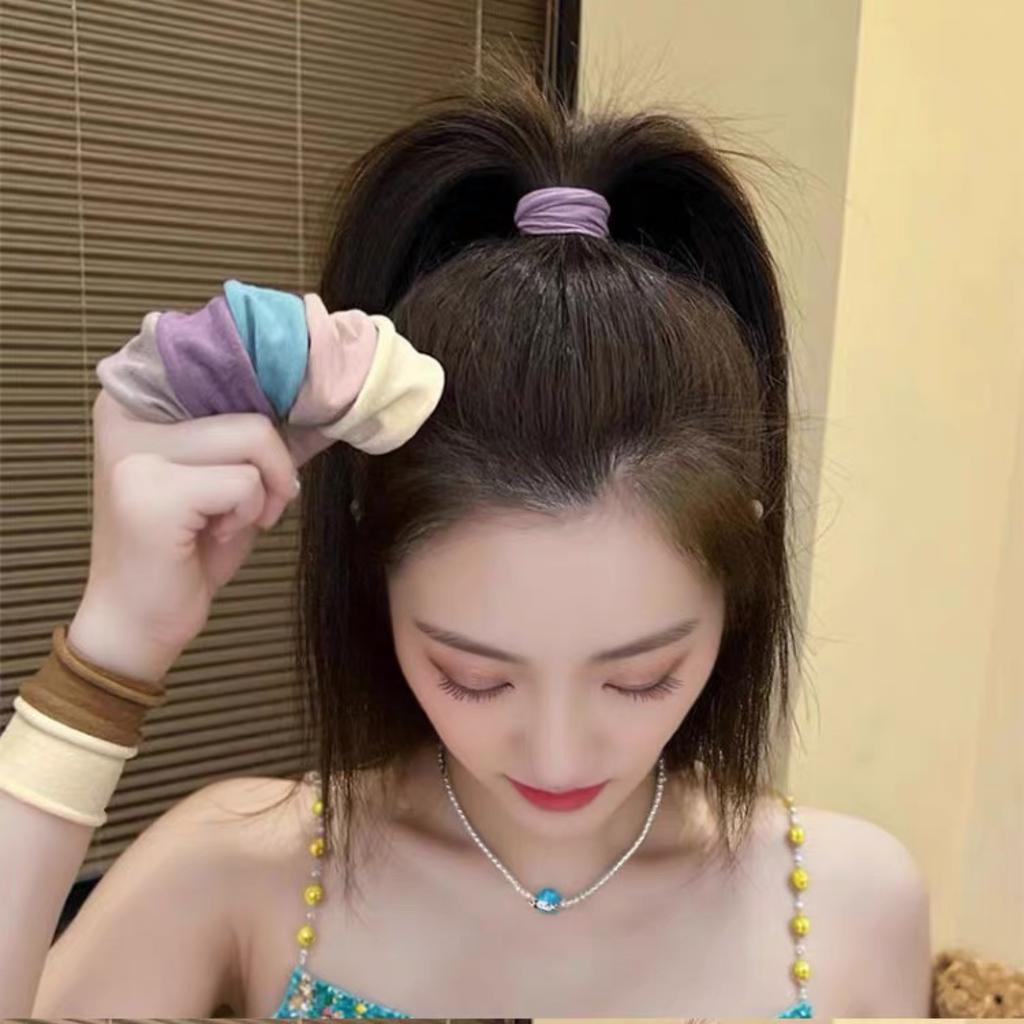 4 Pcs Solid Widen Thicken Hair Band Ropes Women Ponytail Holder Hair Tie Scrunchies Rubber Bands Korea Fashion Hair Accessories