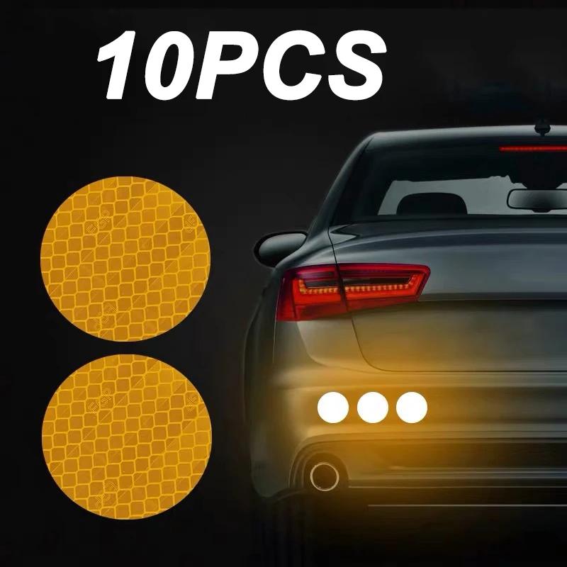 10Pcs Colorful Car Bumper Reflective Stickers Secure Reflective Warning Strip Tape Sticker Decals New Arrival Auto Styling Decal