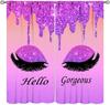 Gorgeous Curtains,Modern Fashion Unicorn Eyelash(No Glitter No Sequin) Curtains for Girls Bedroom Living Room Window Drapes