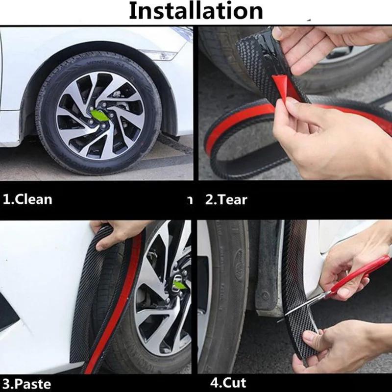 4.5cm Width Car Wheel Eyebrow Anti-Collision PVC Strip Wheel Arch Fender Trim Sticker,1.5m