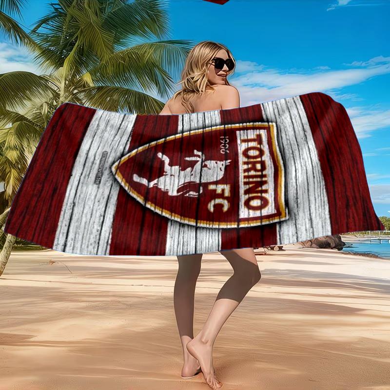Asciugamano da Spiaggia con Stemma Torino Fc, Asciugatura Rapida, Facile da Curare, Adatto sia per il Fitness che per le Vacanze al Mare, Essenziale per lo Sport
