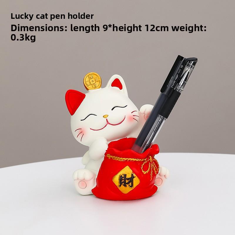 Cute Mobile Phone Stand Decoration Cute Maneki Neko Resin Office DeskCute Gift Decoration