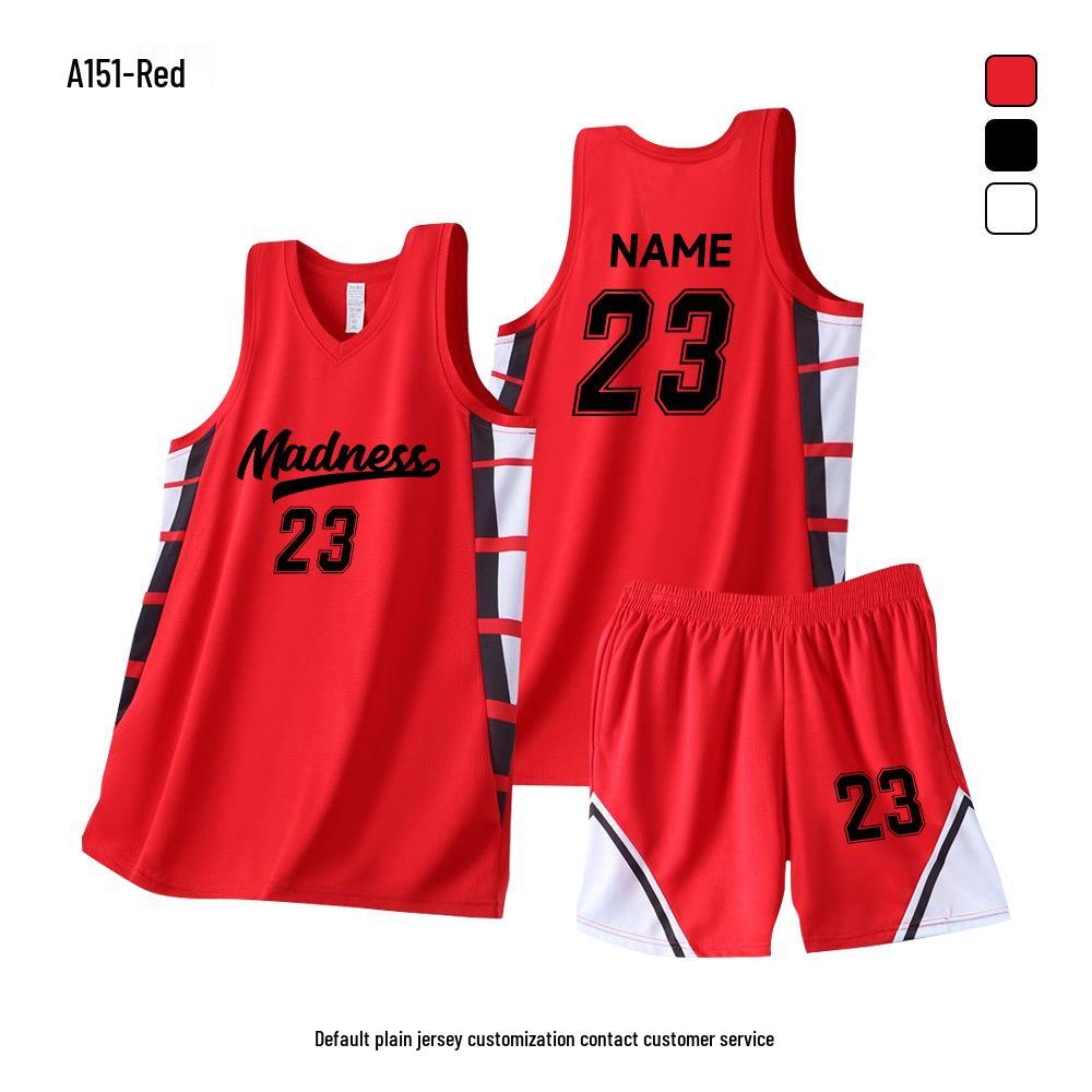 Customizable Kids Basketball Jersey Set - Breathable, Quick-Dry Training and Competition Uniform 3XS (110-120cm)