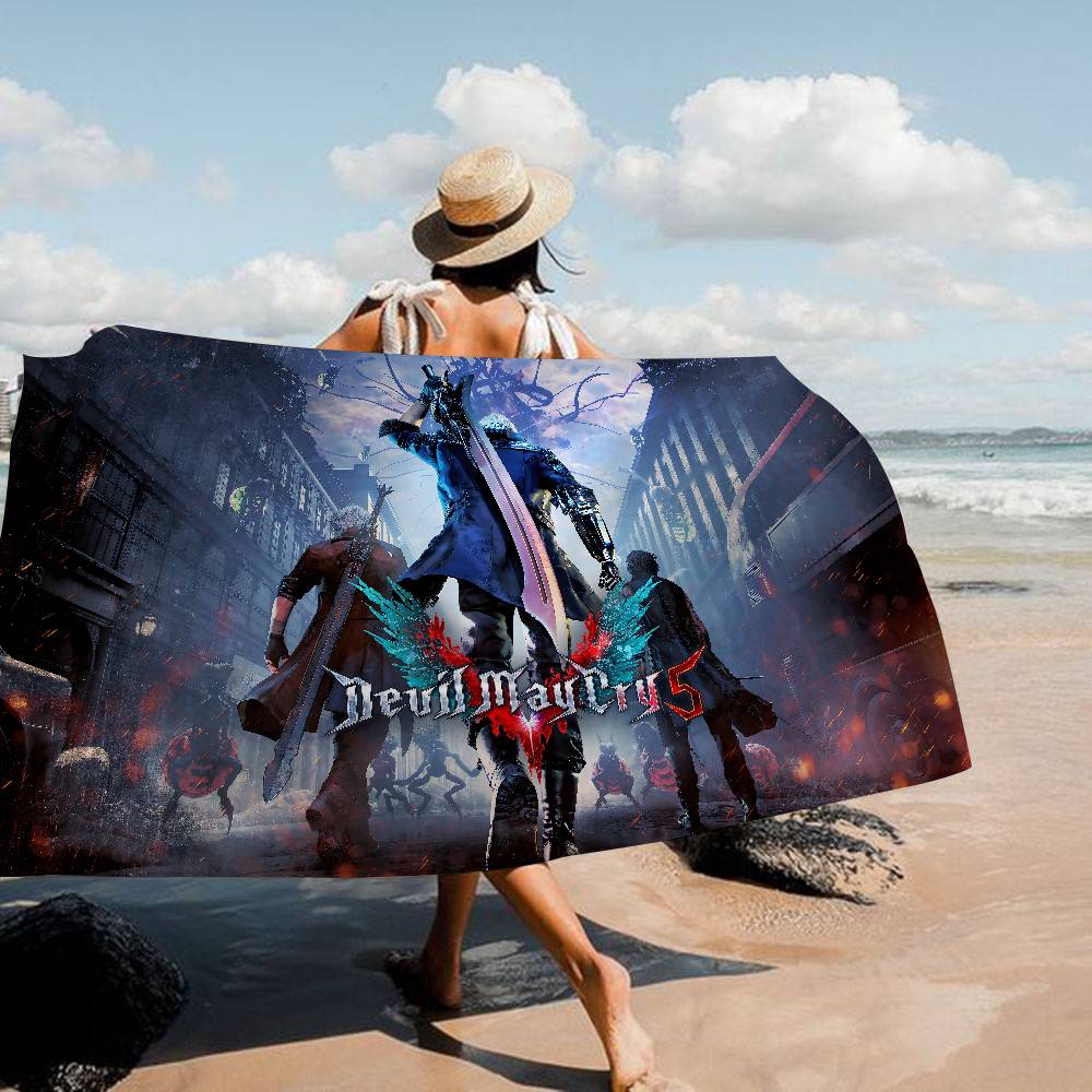 D-Devil May Cry Bath Towel Microfiber Soft Water Absorbing Breathable For Girl Kids Decorative Cartoon Beach Towel