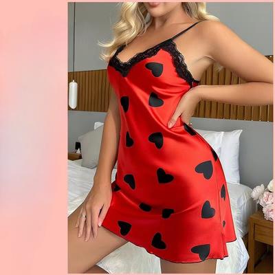 Seksi sırt dekolteli buz ipeği slip elbise simülasyon ipek gecelik yaz aşk dantel dantel pijama etek kadın ev giyimi