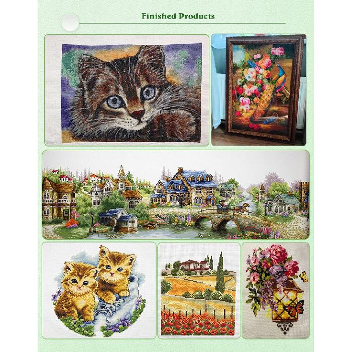 Joy Sunday Cross Stitch Kit Roses In Full Bloom HD Pattern Aida 16/14/11CT Counted Printed Canva DIY Embroidery Kit Decoration