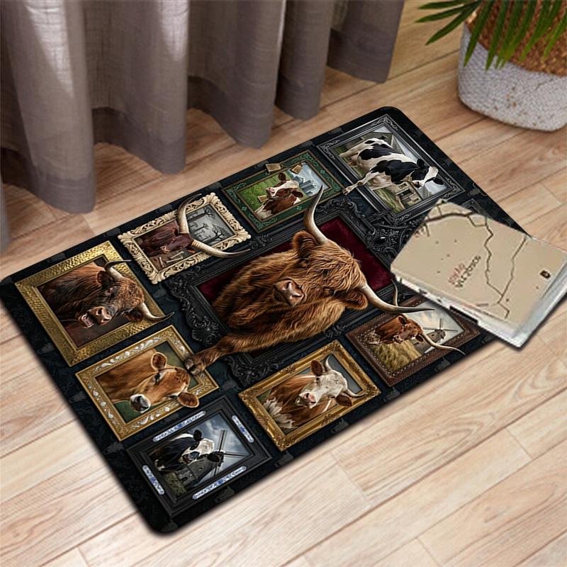 Cattle Collection Pattern Rug Floor Mat for Living Room or Bedroom Soft and Comfortable Carpet a Gift for Birthday and Holiday.