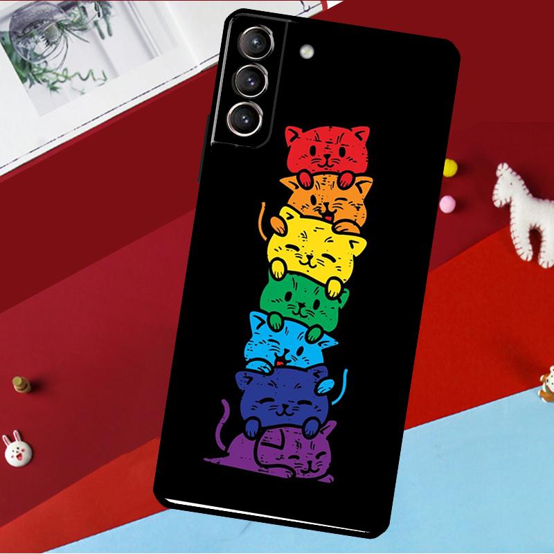 

LGBT Pride Flag Gay Cat Funda For Samsung Galaxy S26 S25 S23 S22 S20 S24 Ultra S9 S10 Plus S21 FE S25 FE Phone Case Galaxy S24
