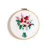 DIY Flowers Plants Pattern Embroidery Set Needlework Tools, Printed Beginner Embroidery Round Cross Stitch Kit Sewing Craft Kit