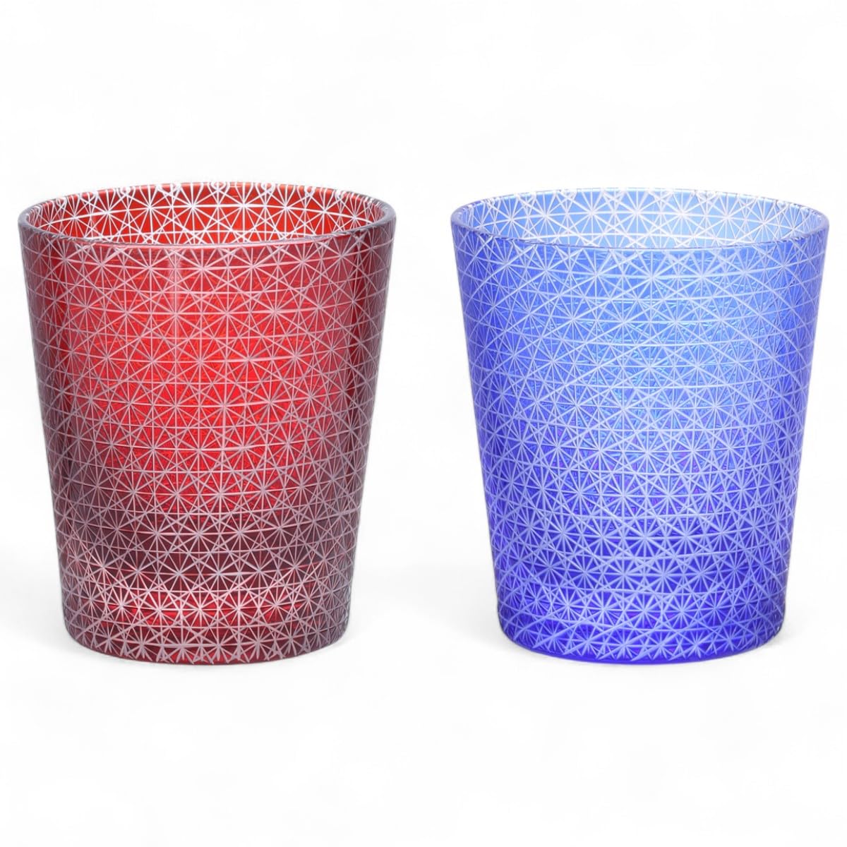 

Парные стаканы Кирики Мизукаге 220 мл С гравировкой мелким узором Красный Синий Bishou Текущая модель J-kitchens 80xВ90 мм &