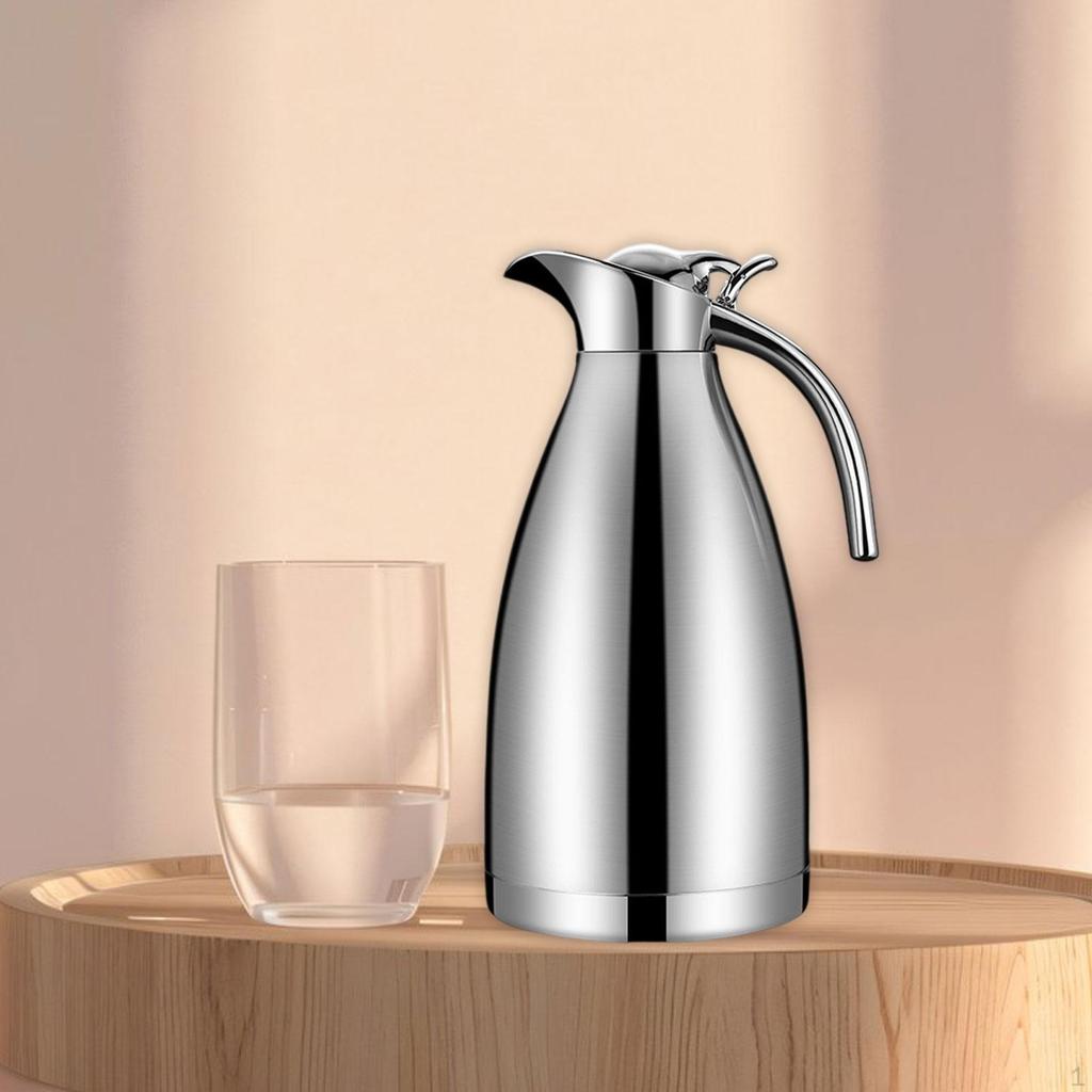 Stainless Steel Coffee Carafe Beverage Jar Water Jug Sealed Lid Pitcher for Lemonade Liquids