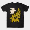 Men Black Print T-shirt Dove And Branch No-Cut Transfer Paper Print Cotton Tshirt