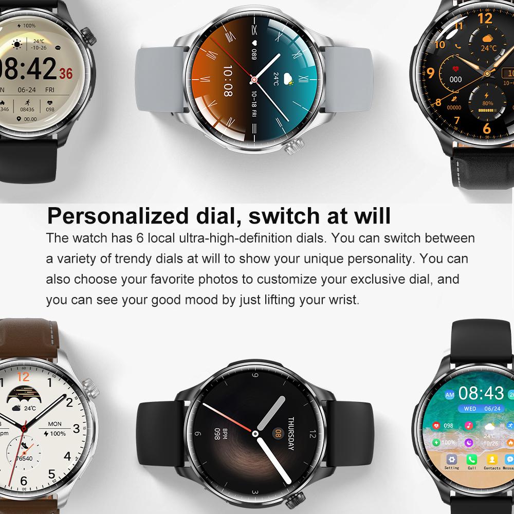 KEYSION 2025 New 1.53'' 48mm Bluetooth Call Smart Watch Men Sport SPO2 Heart Rate Health Monitoring GPS NFC Smartwatch for Android IOS Phone