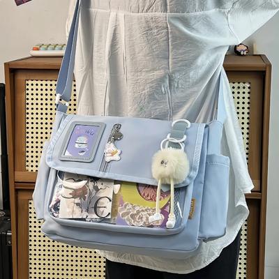 Nouveaux Sacs d'école Harajuku Japonais 2025 pour Adolescentes Nouveau Sac bandoulière Itabag Transparent Plaque d'affichage pour Badges DIY Sac Ita