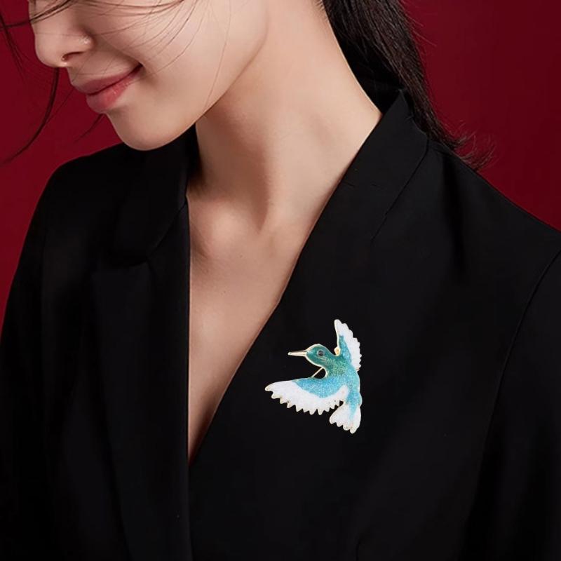Vogel-Anstecknadel im chinesischen Stil, stilvolle Brosche, lustige Brosche für Rucksäcke und Bekleidungszubehör, ideal für Kinder und Erwachsene