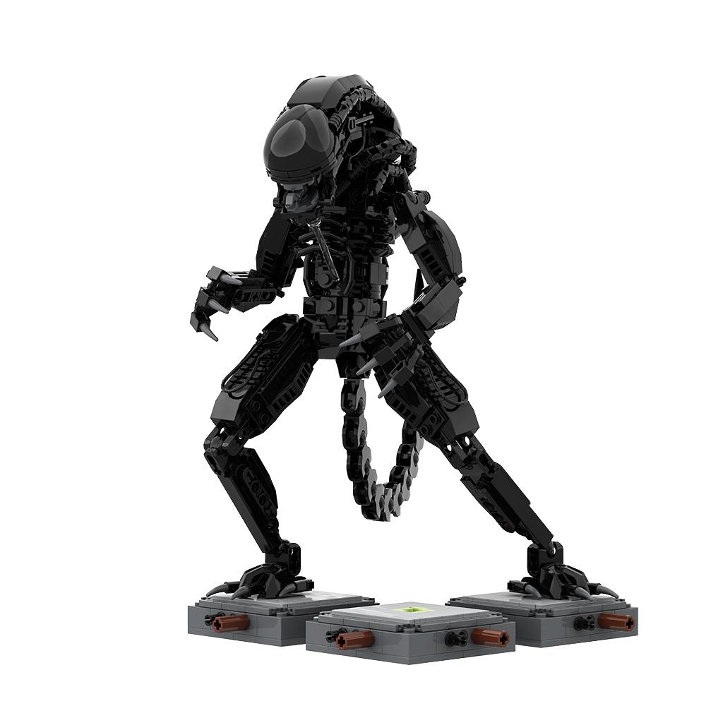 MOC Alien Xenomorph Monster Movie Bricks DO-IT-YOURSELF Robot Assemble