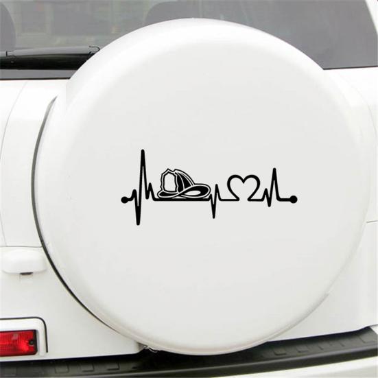 Strażak Heartbeat Lifeline Car Auto Body Zderzak Okno Decor Naklejki Naklejki