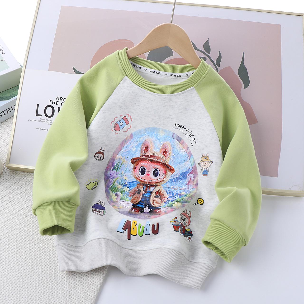 

Boys Autumn Crew Neck Pullover Hoodie 5 pcs set (110-150cm) світло-зелений колір