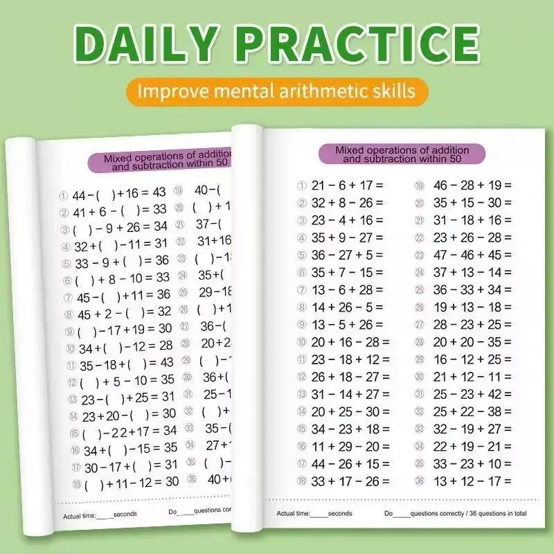 Quick Calculation Addition Subtraction Exercise Book Math Arithmetic Training Books 10-100 Number Practice