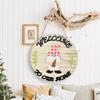 Charming Wooden Christmas Rudolph Door Hanger With Customizable Welcome Accessories For Festive Wall Decor