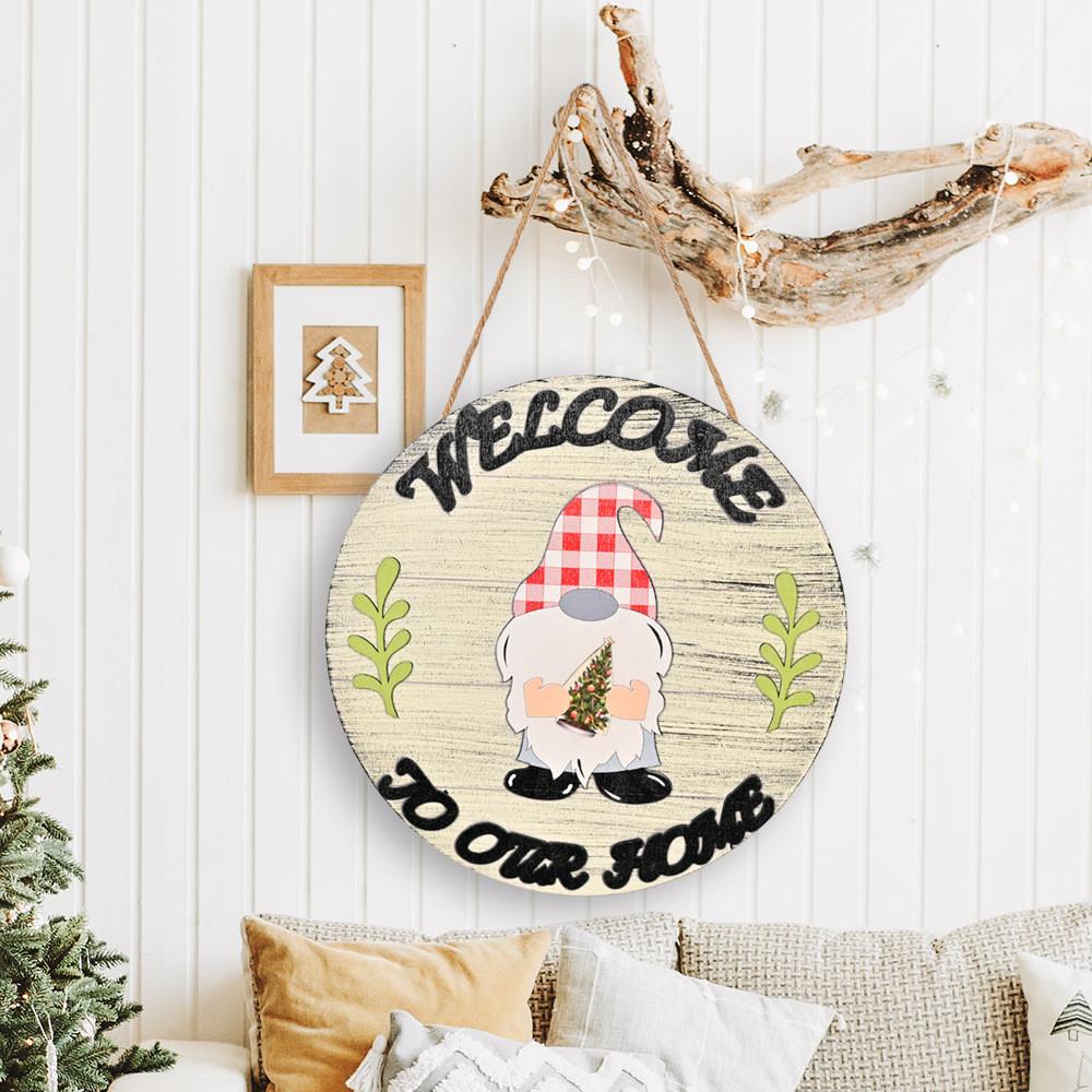 Charming Wooden Christmas Rudolph Door Hanger With Customizable Welcome Accessories For Festive Wall Decor