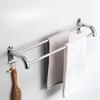 Stainless Steel Stainless Steel Double Towel Bar Wall Mounted Towel Rack Shelf Brushed Bathroom Towel Holder Accessories