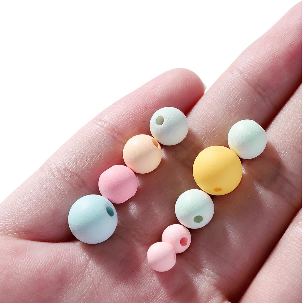 30-100Pcs 6/8/10mm Acrylic Matte Beads Round Loose Spacer Beads For DIY Necklace Bracelet Jewelry Making Accessories Supplies