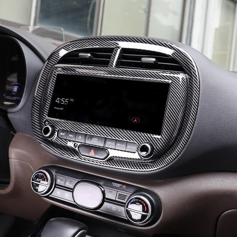 For Kia Soul 2024 2025 Car ABS Dashboard GPS Navigation Frame Cover Trim For High-End Automobiles Interior Accessories LHD