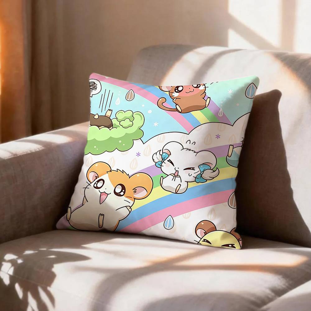 Japanese HHamster Cute   Pillow Case Pattern Printed Pillowcase For Living Room Sofa Cushion Cover