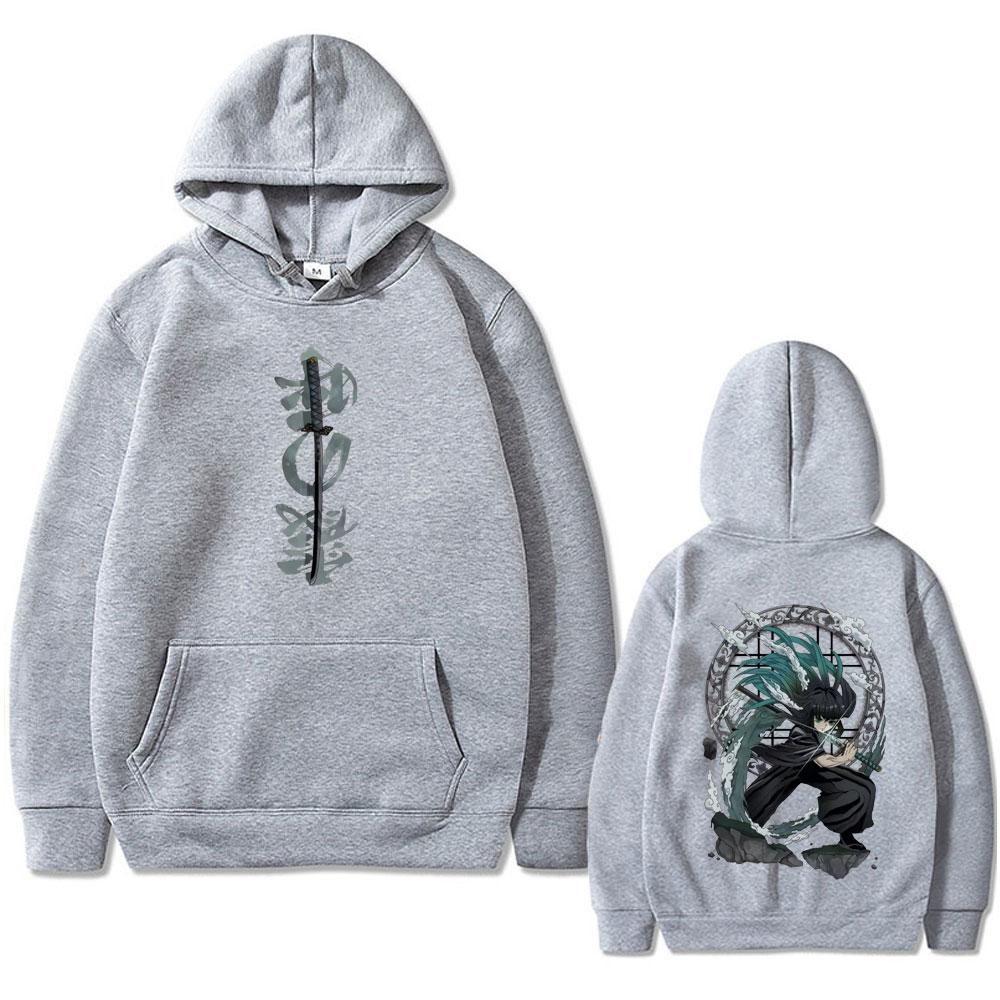 Anime Demon Slayer Tokitou Muichirou Graphic Hoodie Men Women High Quality Fleece Pullover Male Vintage Oversized Hoodies