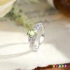 New Natural Colored Treasure Ring Whole Body 925 Sterling Silver Inlaid 4 * 6mm Crystal Stone European and American Style Light Luxury Fashion Gift