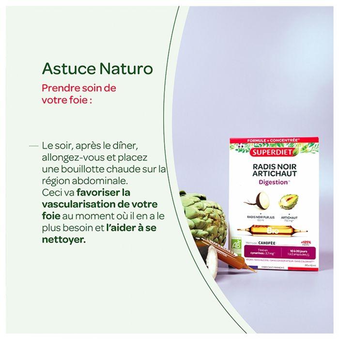 Superdiet Radis Noir Artichaut Bio 20 Ampoules
