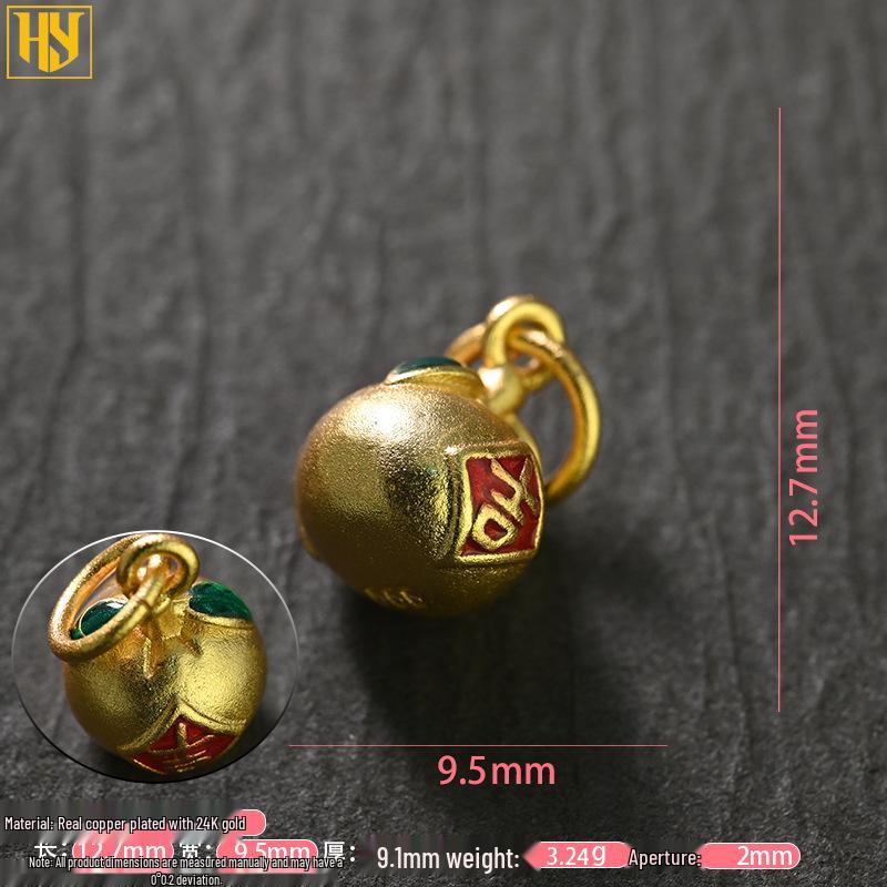 Copper-Plated 24K Gold Persimmon and Peach Pendant Charms for DIY Jewelry