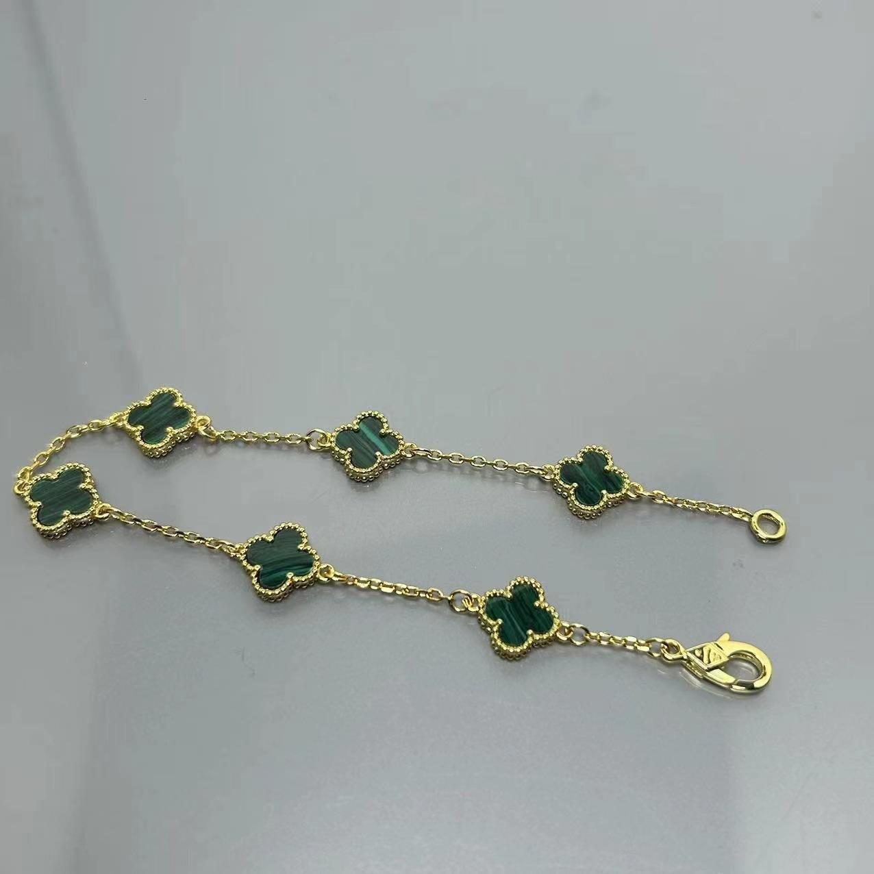 

Високоякісний міні-браслет з чотирилисником з червоного агату з шістьма квітами, жіночий, для знаменитостей, високого класу