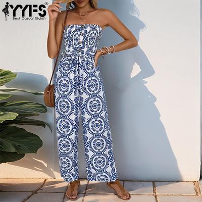 Women's Fashion Casual Summer Spring Sleeveless High Waist Trousers Jumpsuits & Rompers