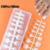 Gradient Nude Pink Square Almond Nails Set - 240 Pieces
