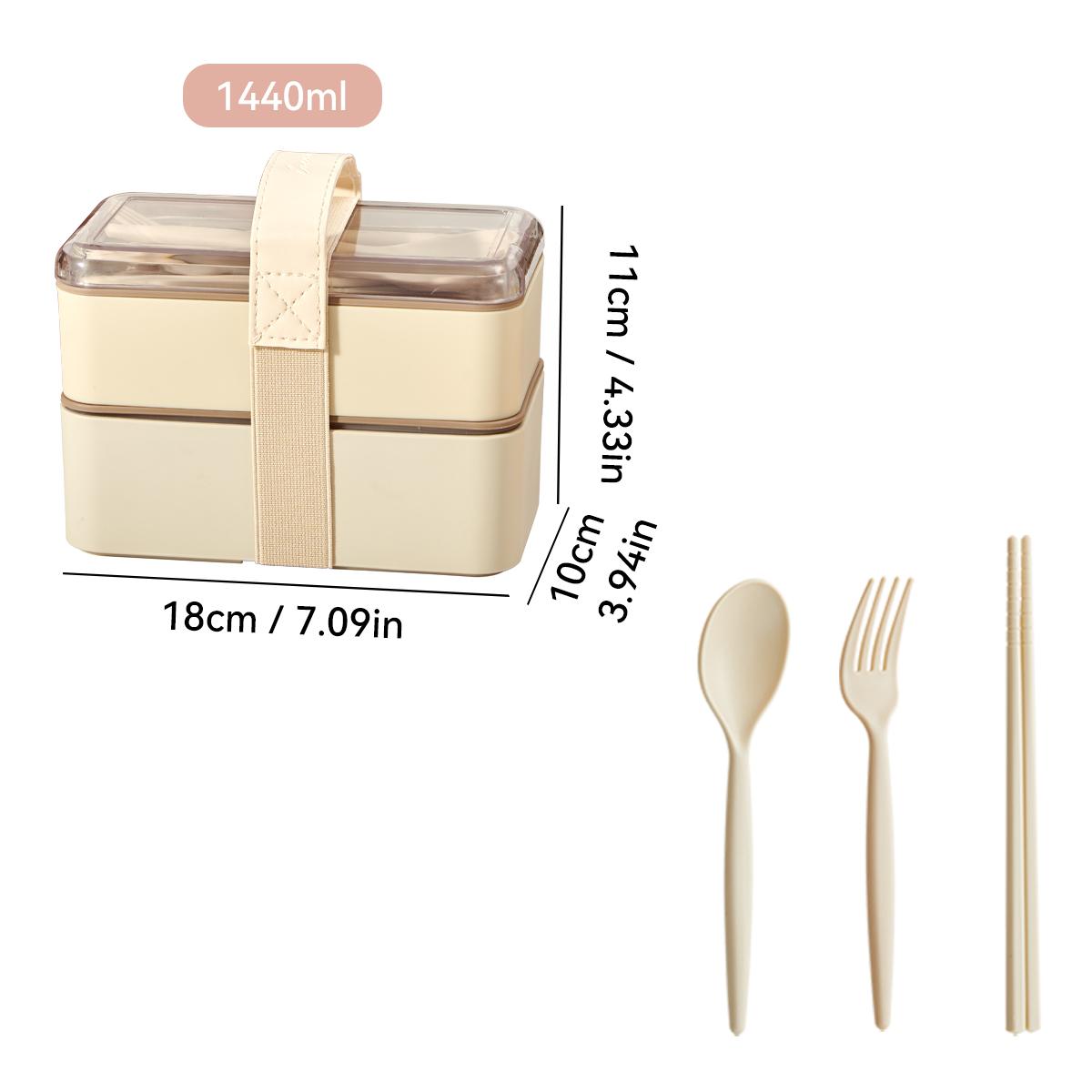 

WORTHBUY 1440 мл Двухслойный пластиковый ланч-бокс с приборами и сумкой для ланча, пригодный для микроволновой печи, портативный квадратный ланч-бокс для детей и студентов 2 коричневый