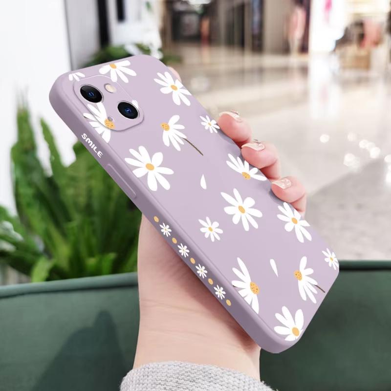 Plain Daisies Phone Case For iPhone 17 Air 16e 15 14 13 12 11 Pro Max Plus Mini Shockproof Cover